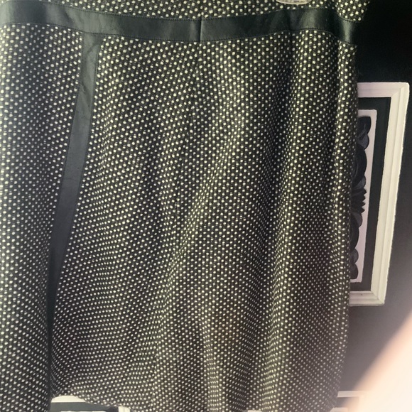 Final Markdown! Vintage LIMITED Wool Polka Dot Skirt trimmed in Faux Leather. 14 - Picture 5 of 7